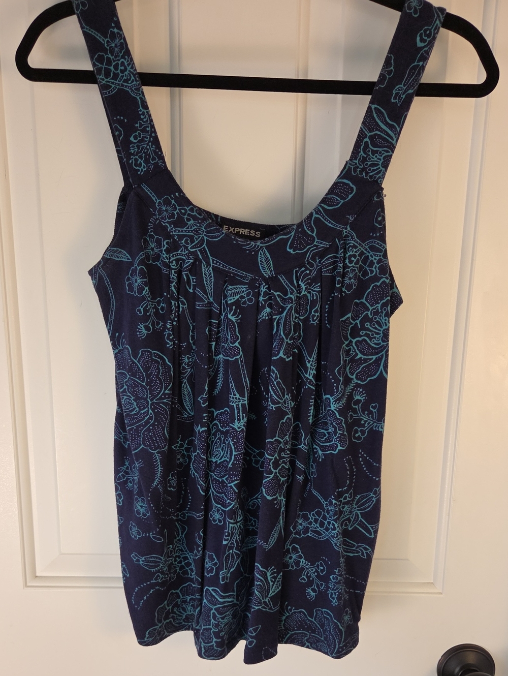 Express Navy Tank with Teal Floral Print